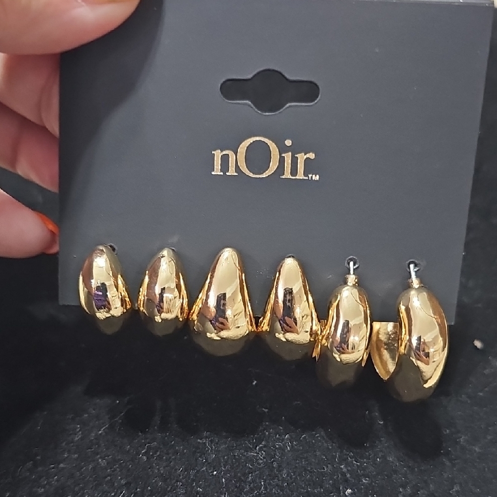 nOir Jewelry Gold Earrings